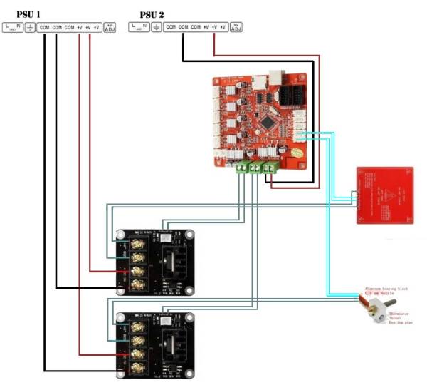 Howto Connect your Hotbed (and or extruder) to a Mosfet ... single element wiring diagram 